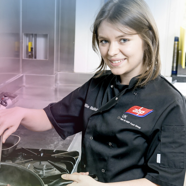 An ABP staff member doing cooking demonstrations in the UK