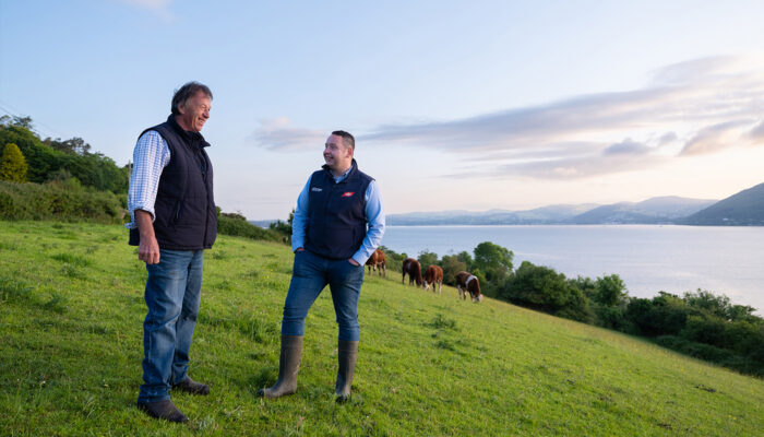 Advantage Beef Reps with farmer in field